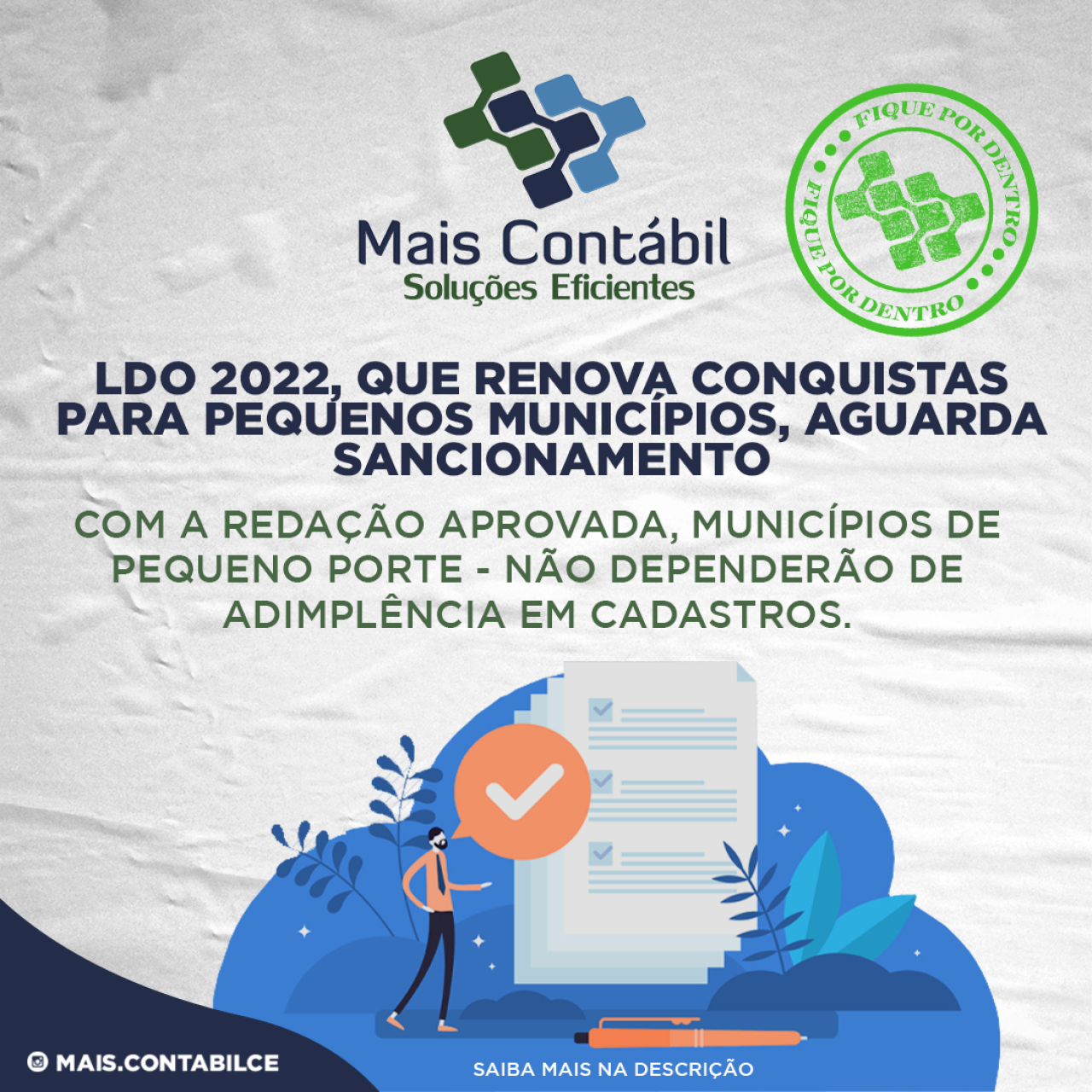 LDO 2022, que renova conquistas para pequenos municípios, aguarda sancionamento