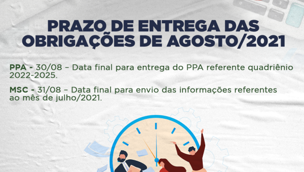 PRAZO DE ENTREGA DAS OBRIGAÇÕES DE AGOSTO