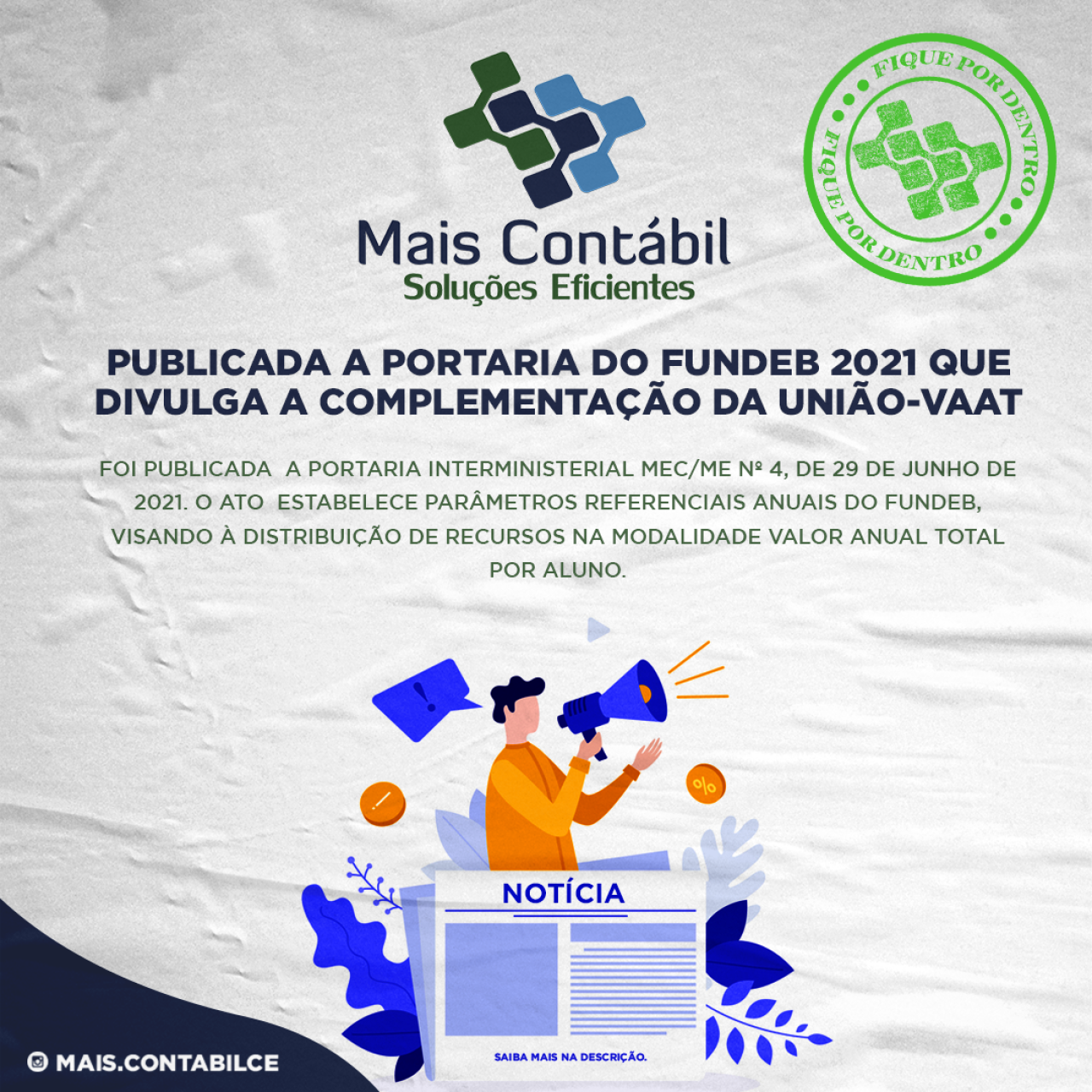 Públicada portaria do FUNDEB 2021 