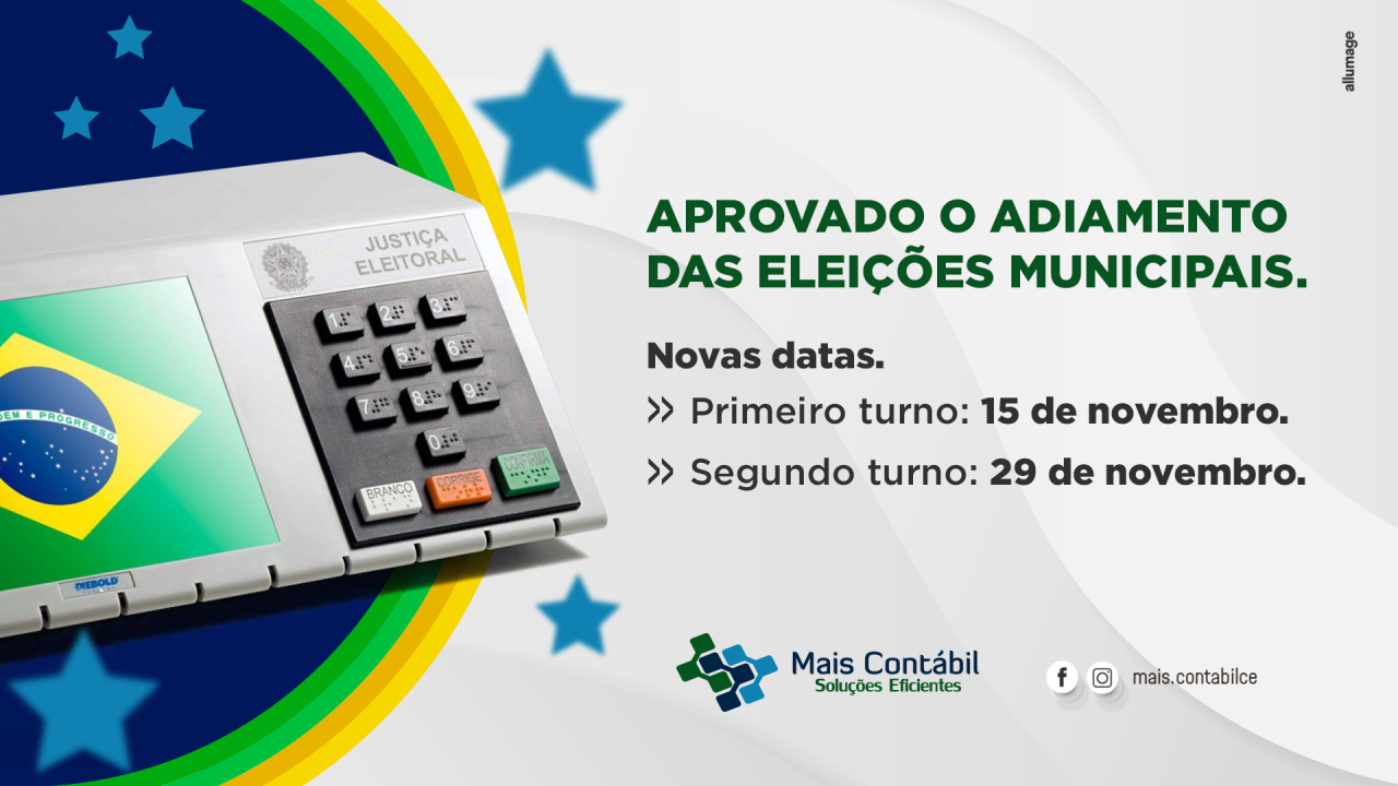 Senado aprova PEC que adia para novembro eleições municipais deste ano.