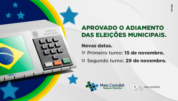 Senado aprova PEC que adia para novembro eleições municipais deste ano.